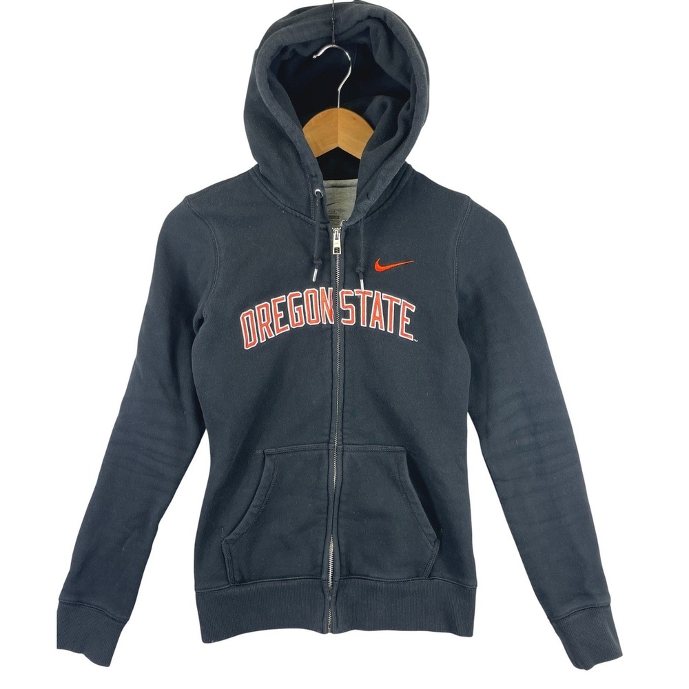 Nike Oregon State Full Zip Hoodie Sweatshirt Mens S Black Collegiate Sporty